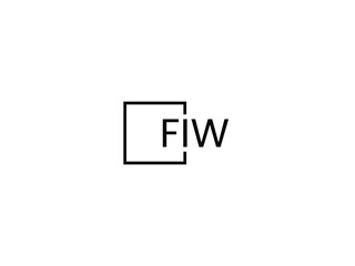 FIW Letter Initial Logo Design Vector Illustration