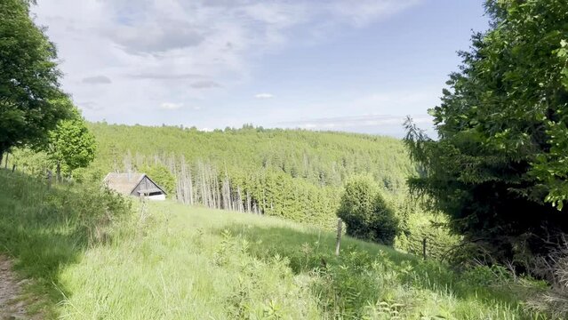 Panoramic view of the plain of Alsace from the Mullermatt at the top of the Vosges mountains