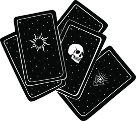 tarot cards vector witchcraft  drawing halloween