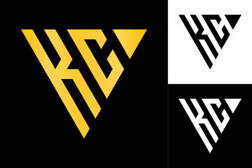 letter kc monogram logo initial - obrazy, fototapety, plakaty