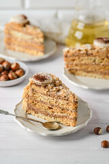 meringue cake with nut cream