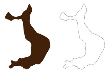 Wolf island (Republic of Ecuador, Pacific Ocean, Latin or South America, Galapagos Islands, Archipielago de Colon) map vector illustration, scribble sketch Isla Wenman map