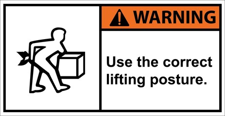 Be careful of heavy objects and please lift them properly,Wanning sign.