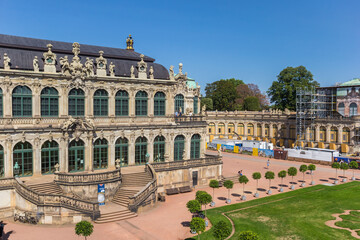 Historic buildings at the Zwinger palace of Dresden, Germany
