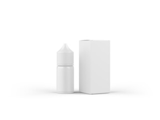 Vape liquid White Blank Bottle and Box Mockup