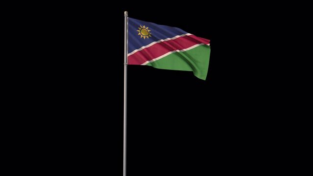 Namibia flag, 4k video background is transparent