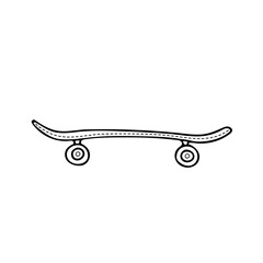 Hand drawn skateboard icon. Sketch vector illustration.