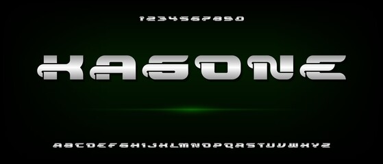 Abstract digital modern alphabet font with urban style template