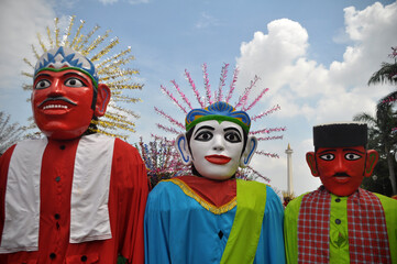 Ondel-ondel the traditional giant puppet from Jakarta - Indonesia