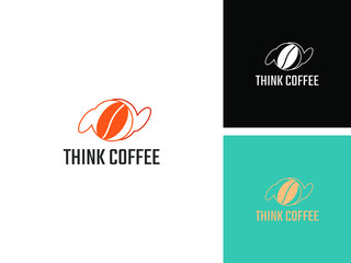 ILLUSTRATION THINK COFFEE SIMPLE TEMPLATE LOGO DESIGN VECTOR. GOOD FOR BRAND, COFFEE SHOP 