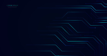 Abstract circuit board with Futuristic technology digital hi tech concept on blue background. Vector illustration