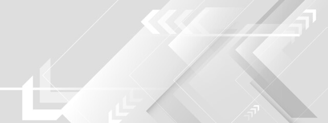 Abstract white and grey geometric shape background. Futuristic technology digital hi tech concept. Vector illustration