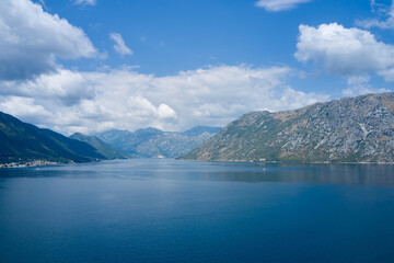 Fototapeta na wymiar Panoramic view of the sea and mountains in Montenegro