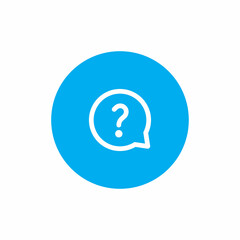 Question mark symbol icon in speech bubble