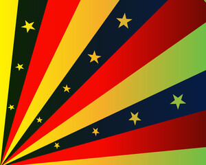 Summer holidays abstract background star ray carnival shiny explosion wallpaper backdrop vector illustration