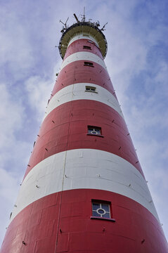 Close up of lighthouse on Ameland Hollum Holland