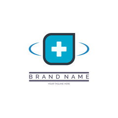hospital blue cross white logo template design for brand or company and other