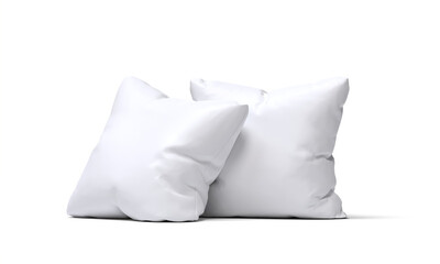 Fototapeta na wymiar Two white pillows on a white background. 3D image