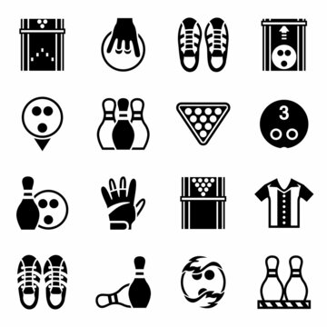 Vector Bowling icon set