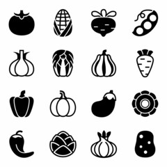 Vector Vegetables icon set - 507604741