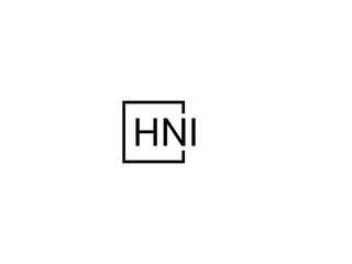 HNI letter initial logo design vector illustration