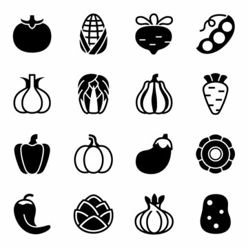 Vector Vegetables icon set