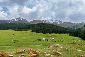 Typical view of kyrgyzstan country side