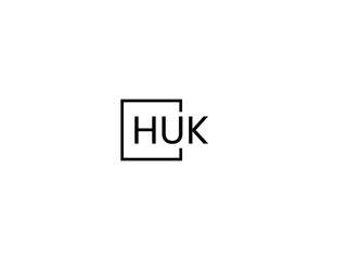 HUK letter initial logo design vector illustration - obrazy, fototapety, plakaty