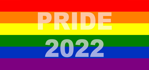 Pride Day 2022. LGBT flag. The LGBT pride flag or rainbow pride flag includes the flag of the lesbian, gay, bisexual, and transgender LGBT organization. 3D illustration. International LGBT Pride Day.