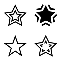 Obraz premium Stars Flat Icon Set Isolated On White Background