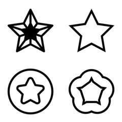Stars Flat Icon Set Isolated On White Background