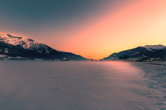 sunrise in the tyrolean alps