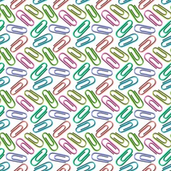 School seamless paper clip pattern for fabrics and packaging and linens and kids and wrapping paper and office