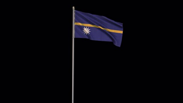 Nauru flag, 4k video background is transparent