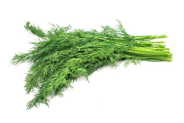 A bunch of dill isolated on white background.