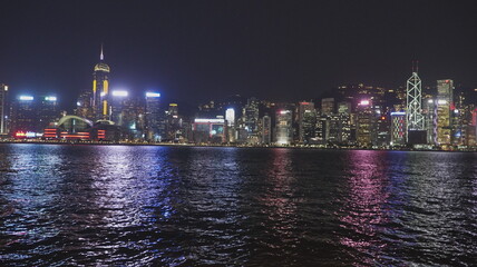 Walk along Tsim Sha Tsui at night