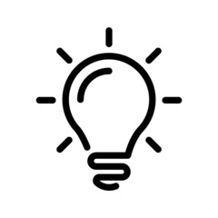 Light Bulb line icon, Idea sign, Thinking concept, Lighting electric lamp shine, Vector illustration