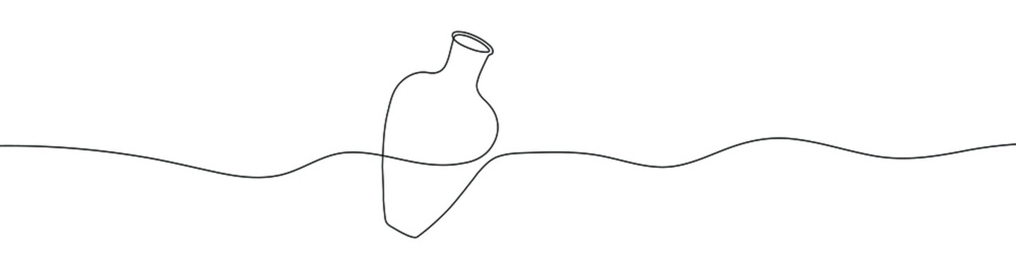 recommend clip art: Continuous line drawing of vase. One line drawing background. Vector illustration. Linear drawing of a vase