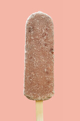 fresh red bean popsicle on a pink background vertical composition