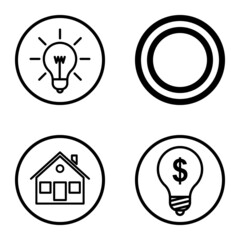 Circles1-2 Flat Icon Set Isolated On White Background