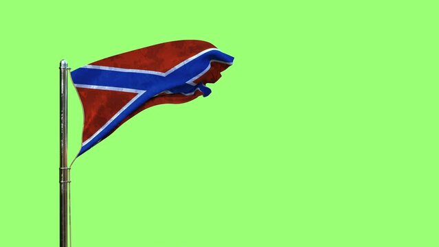 waving flag of Novorossia for memorial day on green screen, isolated