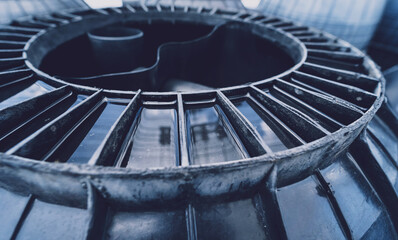 black plastic water storage tanks at the manufacturer factory depot
