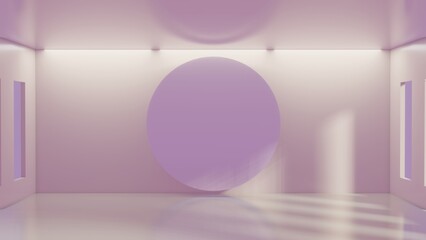 empty round frames on the room wall