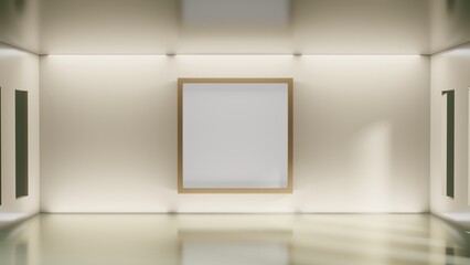 Fototapeta na wymiar empty frames on the room wall