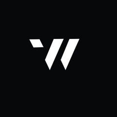 Creative Professional Trendy and Minimal Letter W Logo Design in Black and White Color, Initial Based Alphabet Icon Logo in Editable Vector Format