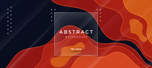 Liquid abstract background. Red fluid vector banner template for social media, web sites. Wavy shapes