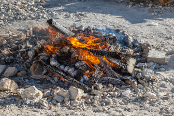 Bonfire for Jewish holiday Lag Ba'Omer.