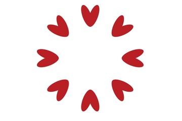 small hearts on white background. illustration design 