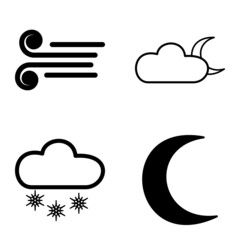 Weather Flat Icon Set Isolated On White Background