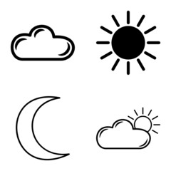 Weather Flat Icon Set Isolated On White Background